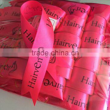 custom logo hair extension ribbon brand labels