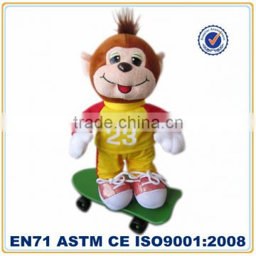 Hot funny plush monkey singing and sliding toy