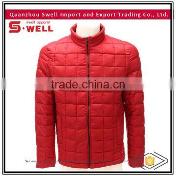 hot sale simple model winter mens nylon quilted jacket with side pockets