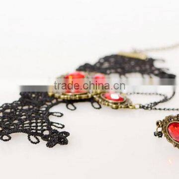 Festival Jewelry Set American Elegant Red Diamond Bracelet and Ring Set photo-4