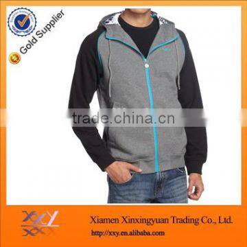 Popular Custom Contrast Zipper Hoodie jacket For Men