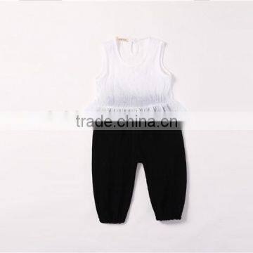 Wholesale Children's Boutique Clothing Sets Vest Shirt Pure Color Muslin Pants photo-6