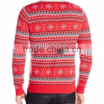 Men Light Kahki Sweater Double Reindeer Pattern Christmas Jumper Knitting Pattern s For Adults photo-2
