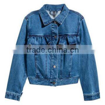 2017 New Arrival Wholesale Cheap Blue Denim Jacket Women photo-3