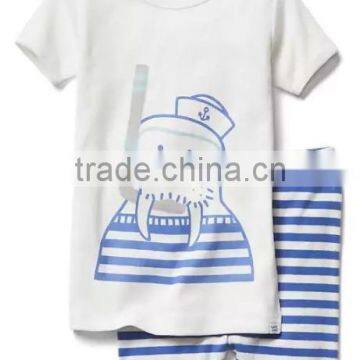 Children walrus printed short pajama set