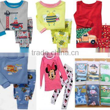 New Fashion baby boys and girls spring and autumn long sleeve 2pcs 100% cotton sleepwear kids pajama