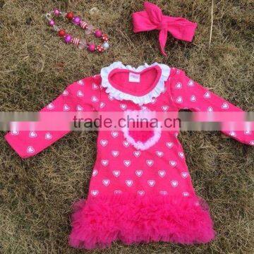 baby girls heart dress valentines dress with matching headband and chunky necklace set