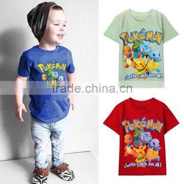 Summer Kids Boys Toddlers Cute Pokemon Pikachu Cartoon Tops T Shirt Casual Tees