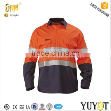 ULTRA SOFT FR 2 TONE HI VIS LONG SLEEVES DRILL SHIRT