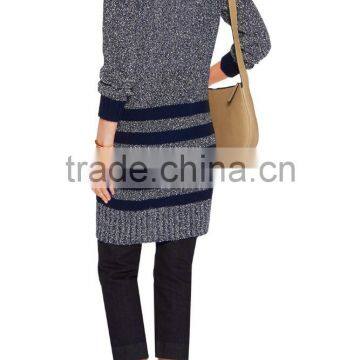Newly Arrival Thick Black Strips Pattern Cardigan Knitwear for Women With Button Fastening and Two Waist Pockets photo-3