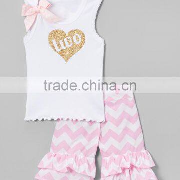 Latest Summer Girl Clothing Set With Bow Sleeveless Stripped Little Girls Suit Adorable Children Clothes CS90423-5