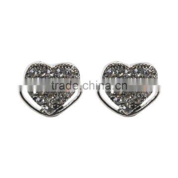Customized Bohemian Latest Design Of Heart Diamond Sliver Earrings For Young Girls Wholesale photo-2