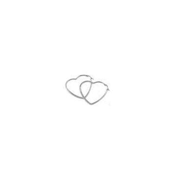 Beautiful Stainless Steel Heart Shaped Hoop Earrings with shiny polish for girls