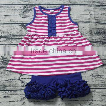 Pink Striped Baby Summer Clothes 2017 Sleeveless Tops Icing Shorts Outfit M7042004