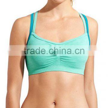 Custom Factory OEM Service Yoga Wear Sexy Polyester Spandex X Back Sports Bra