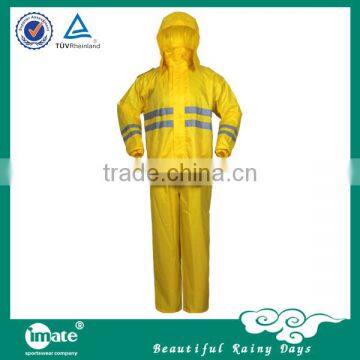 Fashional plastic folding raincoat with hat