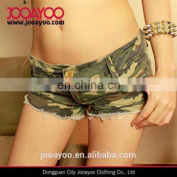 wholesale sexy club wear low waist mini jeans women camo shorts denim pants
