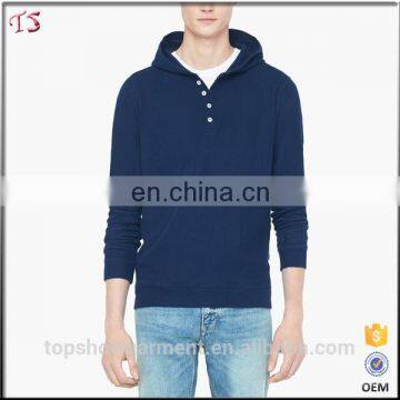 Custom made man wear manufacturer rib fabric 100% cotton plain hooded sweatshirt