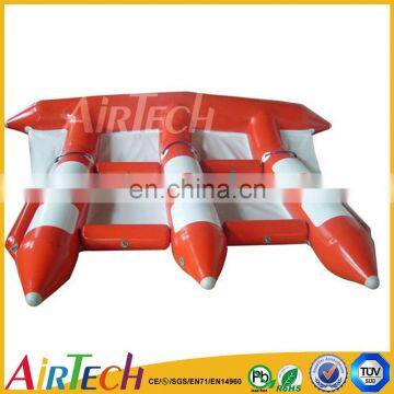 Red inflatable rocket water boat for park