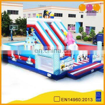 Amusement park outdoor crazy fun commercial use best price giant inflatable fun city with slides for sale