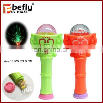 Colorful plastic flash light wand sweet candy toy 2017