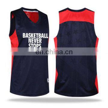 OEM Boy Students Basketball Jersey Black Color Design2016 photo-2