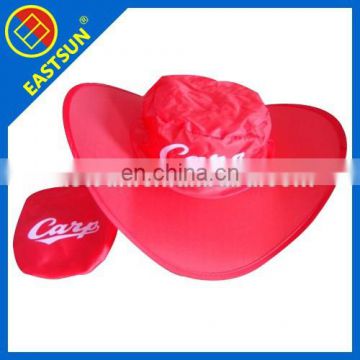 Hot sale Promotional 190T polyester nylon folding hat with a pouch