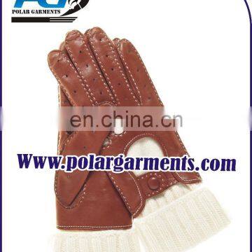 Ladies Leather and winter warm Driving gloves