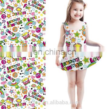 100% polyester lycra elastane swimwear digital fabric for kids