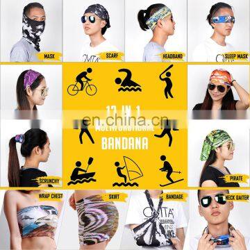 Multifunction seamless polyester head tube custom design your own bandana