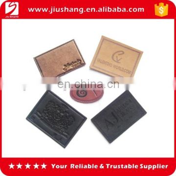 Custom design embossed fuax leather labels for handbags