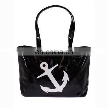 19inch w x 11inch h x 5inch d Sea Life Anchor Vinyl Tote Bag