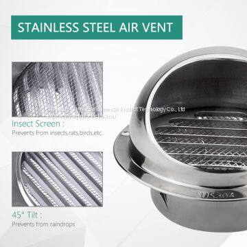 Stainless Steel Air Vent Round Grille Ventilation Cover Wall Vent Outlet for Home Air vent cowl