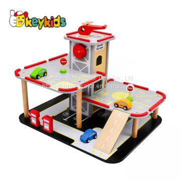 2019 New arrival educational play set wooden parking garage toy for children W04B076