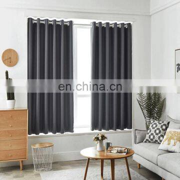 Solid Colors Textile Materials Living Room Windows Ready Made Black Out Curtains