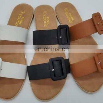 Women's Casual Slippers Flat Sandals Open Toe Beach Shoes Summer Outdoor Slippers Belt Buckle Solid Color Flip Flops photo-4