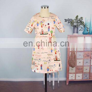2019 Summer Printed Round Neck Short Sleeves Dress Long Women Mommy And Me Dress (this Link for Girls,1-8years) photo-6