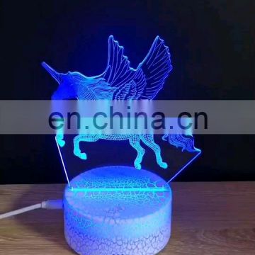 3D Illusion Lamp Novelty Moto Shape Led Kid Bed Night Light Touch Sensor