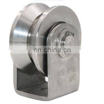48*22mm 2Inch SUS304 U Groove Wheels Pulley Drawer Sliding Gate Castor Roller photo-5