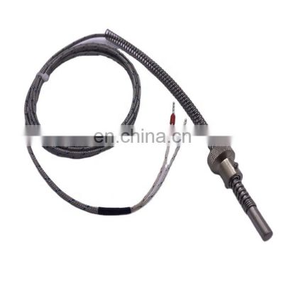 wire leading temperature sensor J type thermocouple in wire and spring