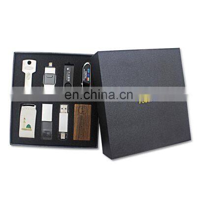 2019 hot selling 8pcs christmas gift promotion set metal plastic usb flash drive free sample