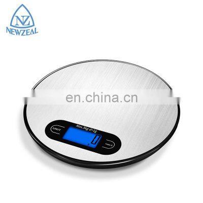 Top Selling Flat Electronic Food Scale 5Kg Stainless Steel Coffee Scale Kitchen