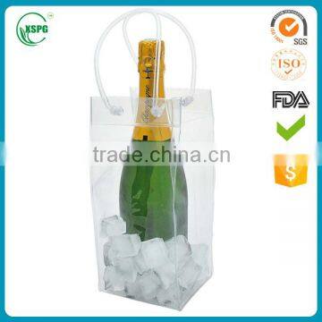 Wholesale promotional Eco-friendly Clear PVC Wine Ice Bag