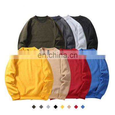 Custom Logo Private Label 280 G Plain Casual Pullover Blank Fleece Jogging Crew Neck Plus Size Men's Sweatshirt  suctom sweater