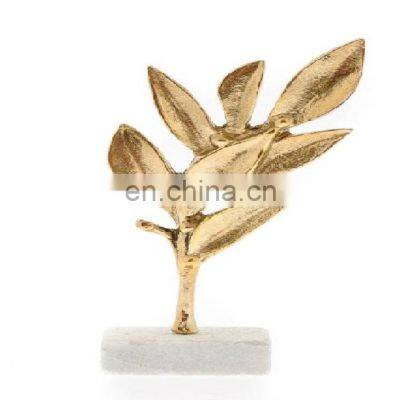 gold plated fancy leaf sculptures