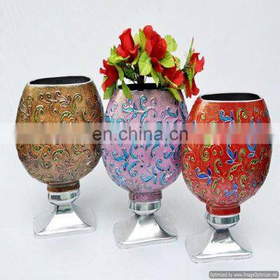 indian handmade coloured decorative fancy flowwr pots and vases