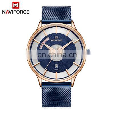 NAVIFORCE NF3007 Men Quartz Stainless Steel Strap Waterproof Stylish Wristwatch Causal Watches For Mens Online