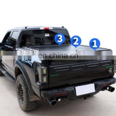 pickup accessories high quality pickup retractable truck bed covers f150 tonneau cover for Ford Ranger t6 t7 t8