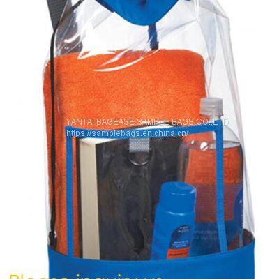 Clear Cinch Bags Traveling Sport Bags,Backpack With Front Zipper Mesh Pocket,Mesh Pocket and Bottle Mesh Poket,holder photo-2