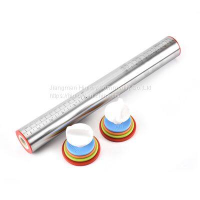 Adjustable Rolling Pin With Thickness Rings Measurement Pastry Rolling Pin for Baking Cookie Dough Roller Pizza Pastry photo-4
